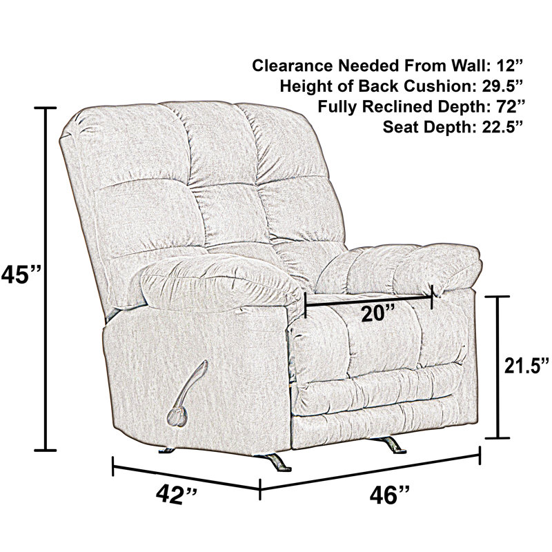 Fauteuil inclinable et berçant surdimensionné Anky, Polyester brun