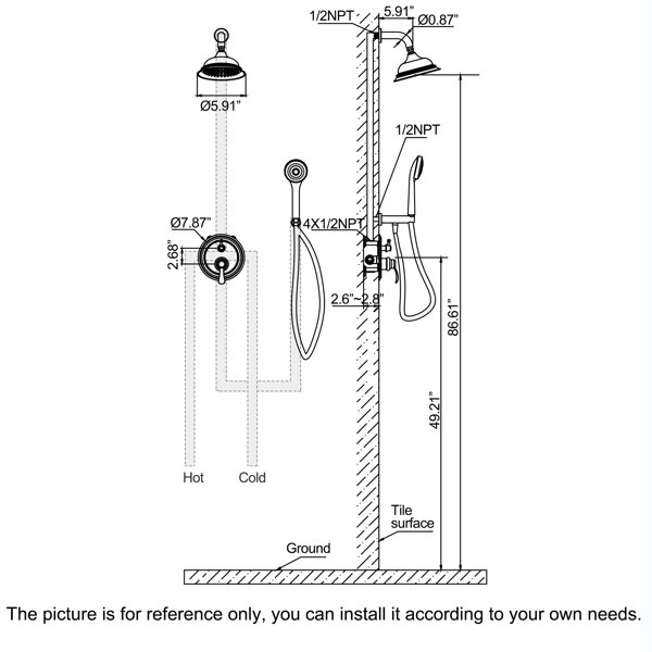 Inhouse All-In-One Kit with Rough in-Valve | Wayfair