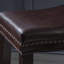 Tabouret de comptoir contemporain rembourré avec garniture cloutée, ensemble de 2