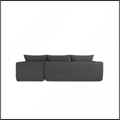 108 Cloud Sectional Sofa with L Shape Chaise Side Pockets Deep Seat No Assembly Required Plush Fabric Right