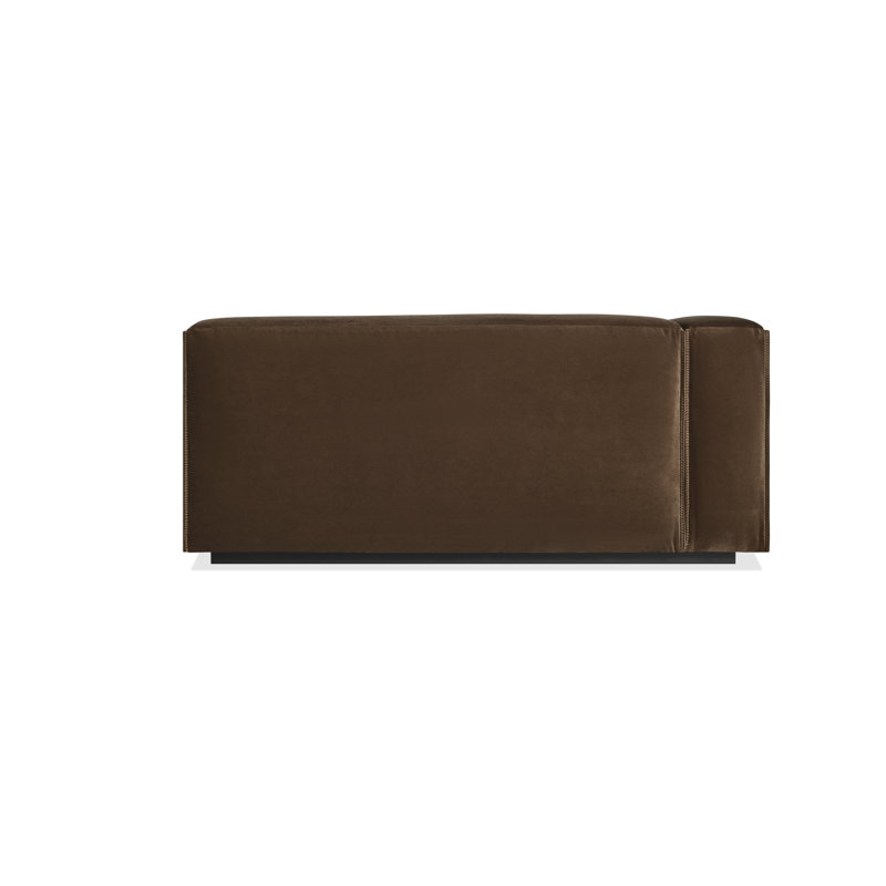 Cleon Chaise Lounge, Coffee Velvet, Right Hand Facing