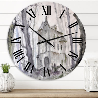 Haunted Castle In The Woods - Horloge murale traditionnelle