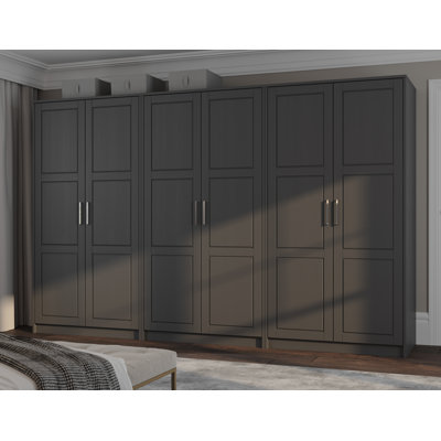100% Solid Wood Swedesboro 6-Door Wardrobe by Hokku Designs