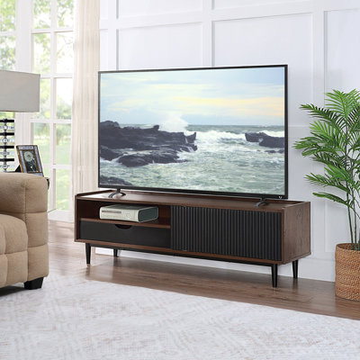 Duane 59.25" Mid-Century Modern TV Stand for TVs up to 55" in Black