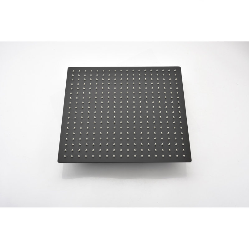 16 Inch Square Rain Shower Head Matte Black 304 Stainless Steel Showerhead