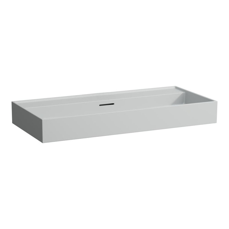 Kartell Laufen 51.6'' L Bathroom Sink, Two Hole Faucet, Matte Gray