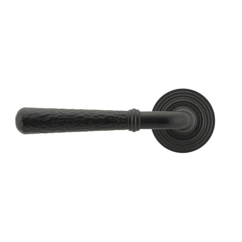Hammered Newbury Lever on Rose Set (Beehive), Matt Black