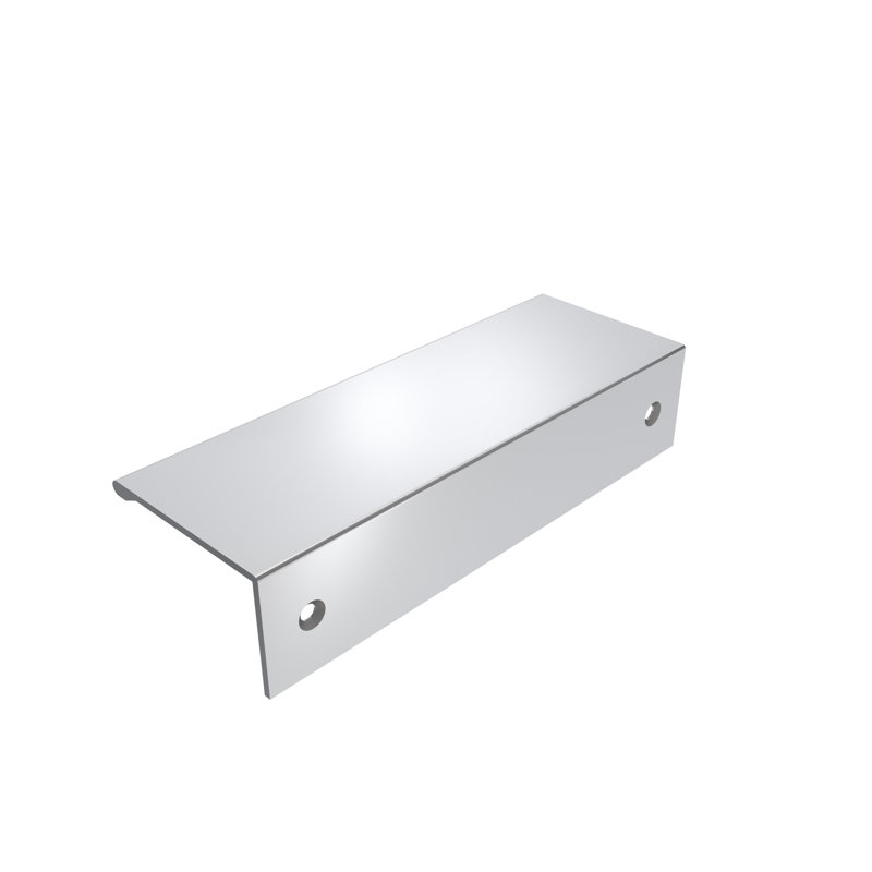 Poignées de bordure d'armoire en chrome poli de centre-centre de 3-3 / 4 po (96 mm), Chrome poli, 3.75"