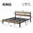 Bed And Headboard, Easy Assembly, Noise-free, No Box Spring Needed, Heavy Strong Metal Support, Double-row Support Bars-343712615-392833737