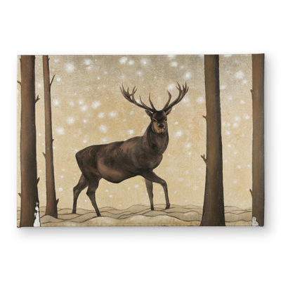 Roe Deer in Winter Landscape Door Mat - Indoor Outdoor Decor