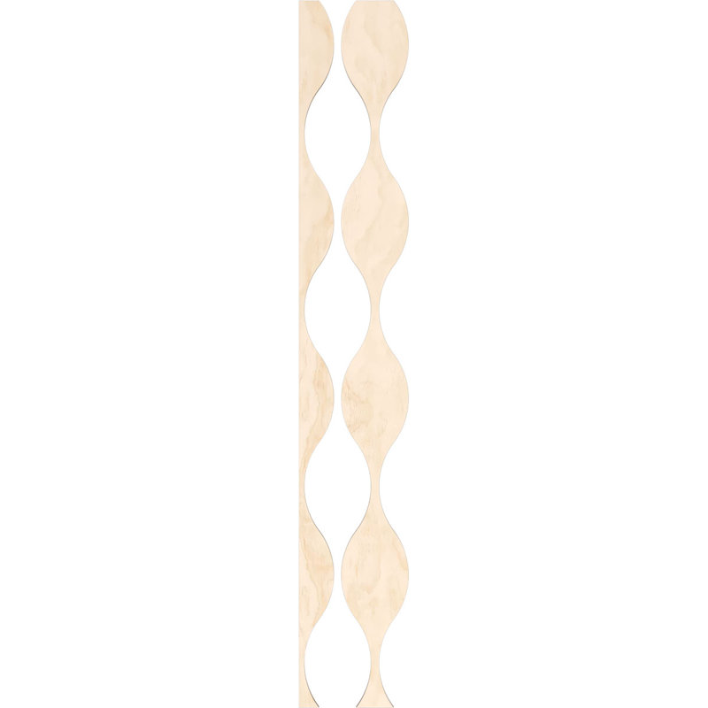 Ensemble de panneaux muraux décoratifs en bois Ozark, 94" H x 9" W x 0.37" D, Bouleau