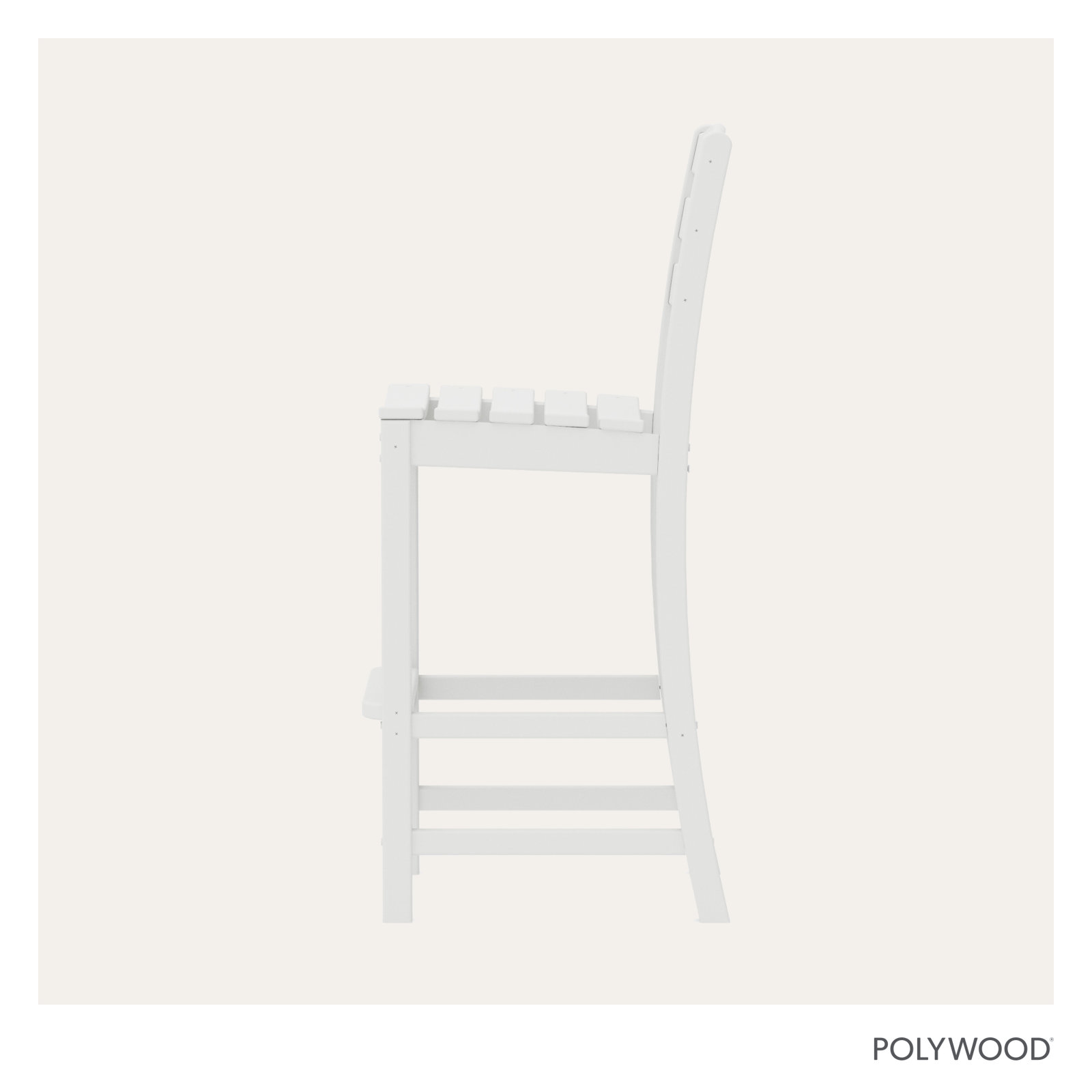POLYWOOD La Casa Café 47.13'' Armless Outdoor Bar Stool, White