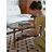 51.18" Brown Sunflower Free Form Solid Wood Coffee Table
