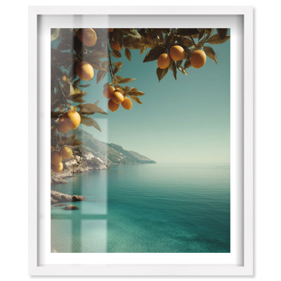 Zesty Azure I Shadowbox Print Coastal Wall Decor by Notoriart, White Frame, 46"H x 37"W