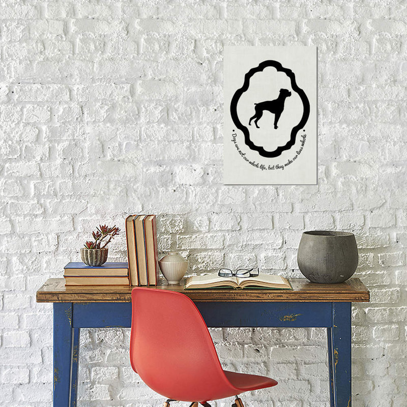 " Boxer (Black&White) " by 5by5collective, Black Framed Canvas, No Mat, 26" H x 18" W x 1.5" D