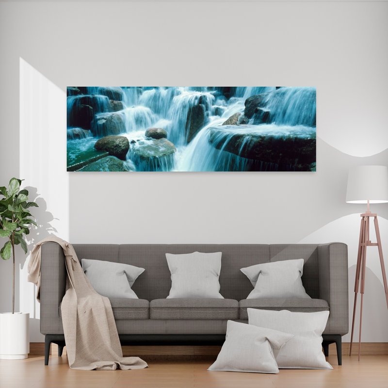 Chute d'eau, Temecula, Ca, États-Unis, paysage contemporain abstrait, art mural, H 20 po x l 60 po