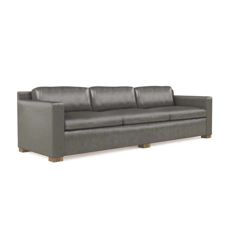 Mercer Track-Arm Extra Long Sofa, Vintage Leather Pumice, Natural, 33.5" H x 120" W x 39" D