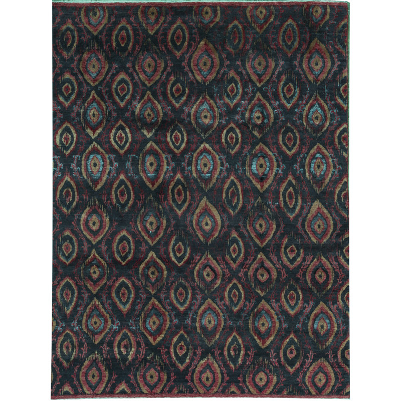Kendale Ikat Area Rug in Green/Blue/Rust