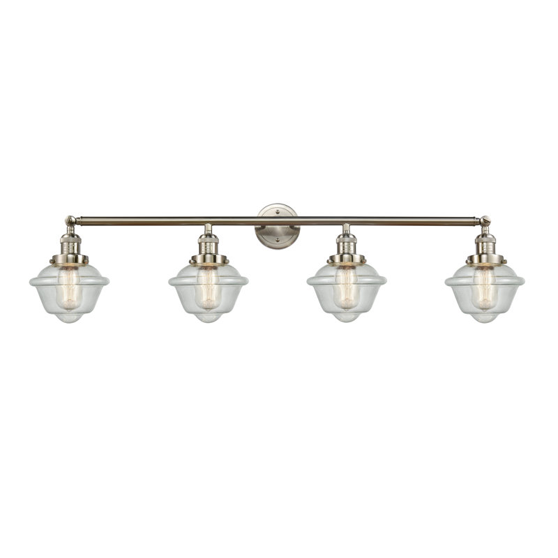 Geddes 4 - Light Dimmable Vanity Light, 3.5 Watt Vintage LED Bulb, Seedy, Antique Brass
