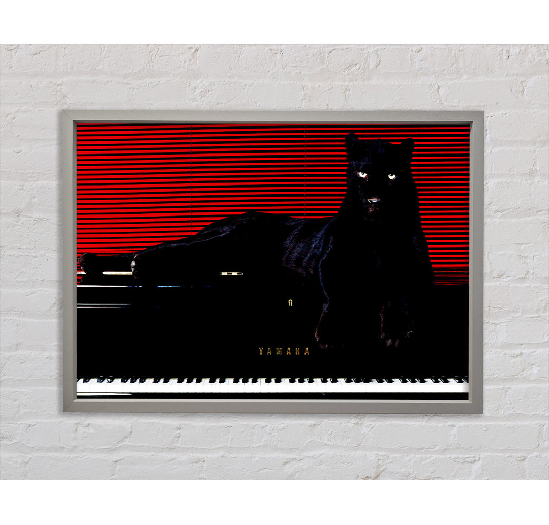 Black Panther Piano - Einzelner Bilderrahmen Kunstdrucke auf Leinwand