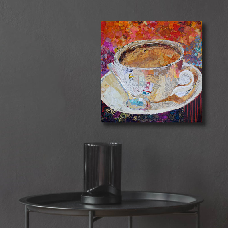 «Cup of Conversation» par St. Hilaire Elizabeth, art mural en verre acrylique, H 12 po x l 12 po x P 0,13 po