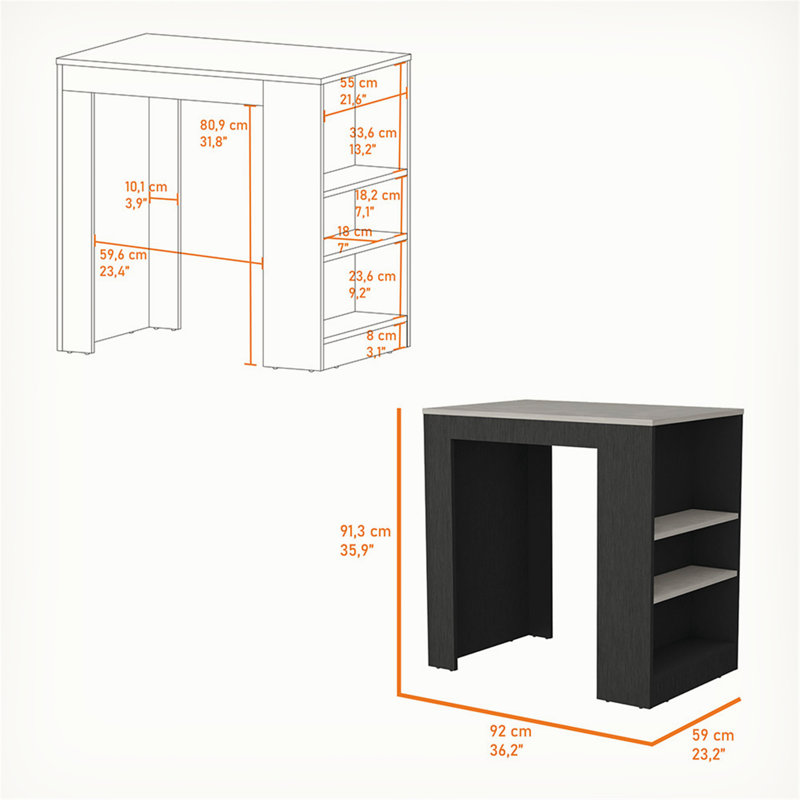 Versatile Compact Kitchen Island with Efficient Storage and Practical Design, Black
