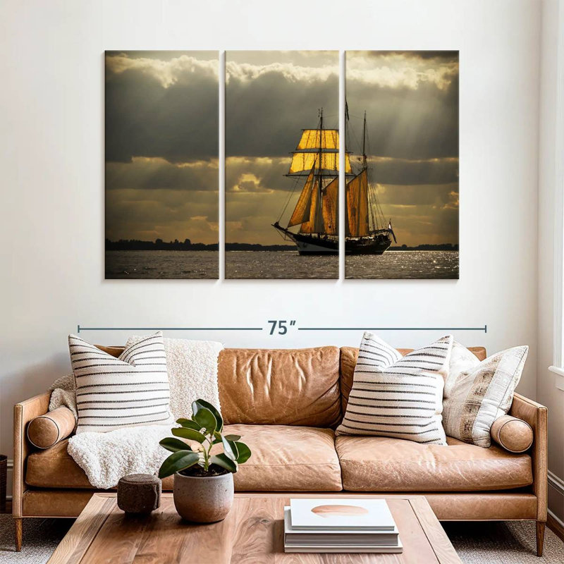 Voilier Mehar sur l'Elbe, H 20 po x l 33 po