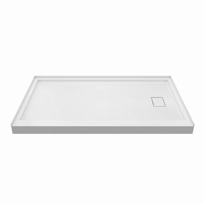 48 in. L x 36 in. Solid Surface Single Threshold Shower Base, Anti-slip SMC Shower Pan, Right Drain