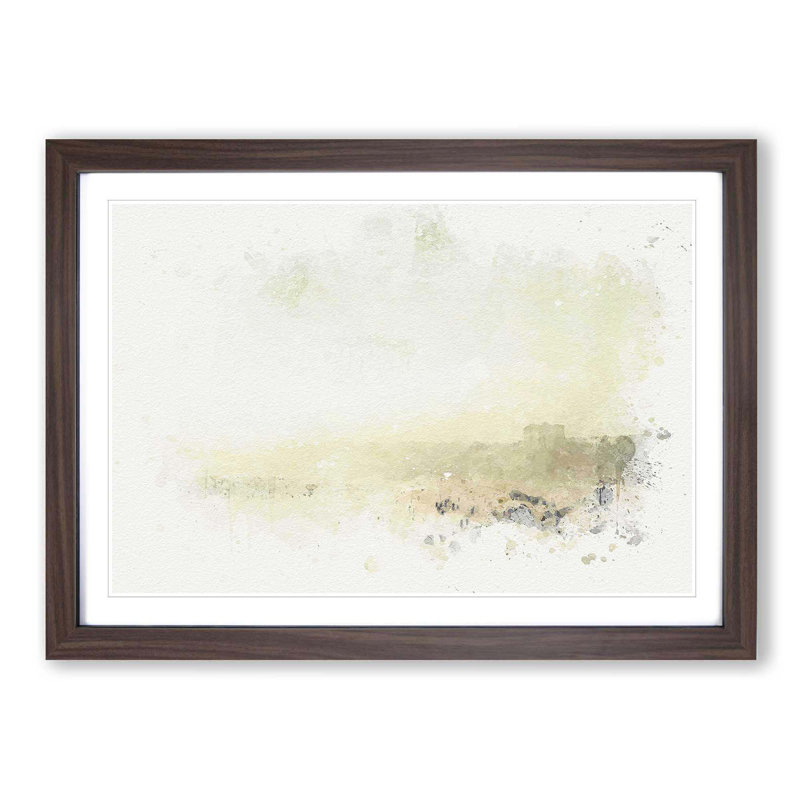 Santa Monica State Beach in Abstract - Picture Frame Graphic Art Print, 35cm H x 50cm W x 2cm D, Walnut