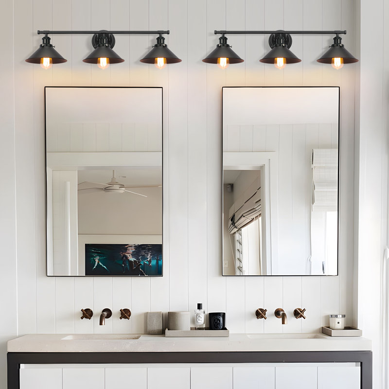 Balfor 3-Light Dimmable Matte Black Vanity Light
