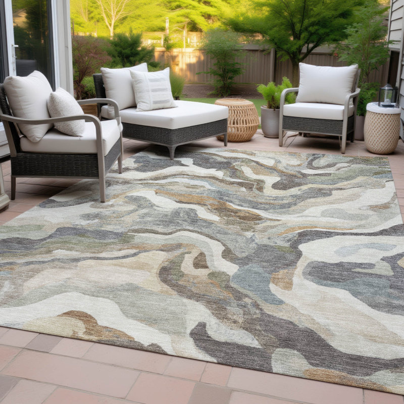 Machine Washable Indoor/Outdoor Colman ACN2162 Modern Rug, Rectangle 8' x 10'