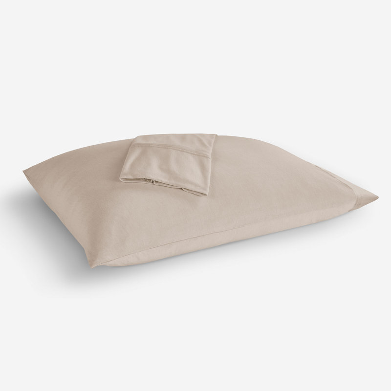 Beige King Size Polyester Pillowcase Set