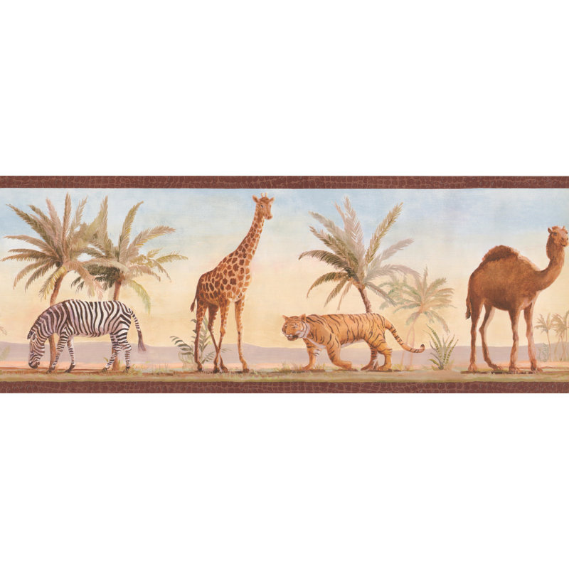 Zakary Tiger Zebra Giraffe Palm Trees Jungle