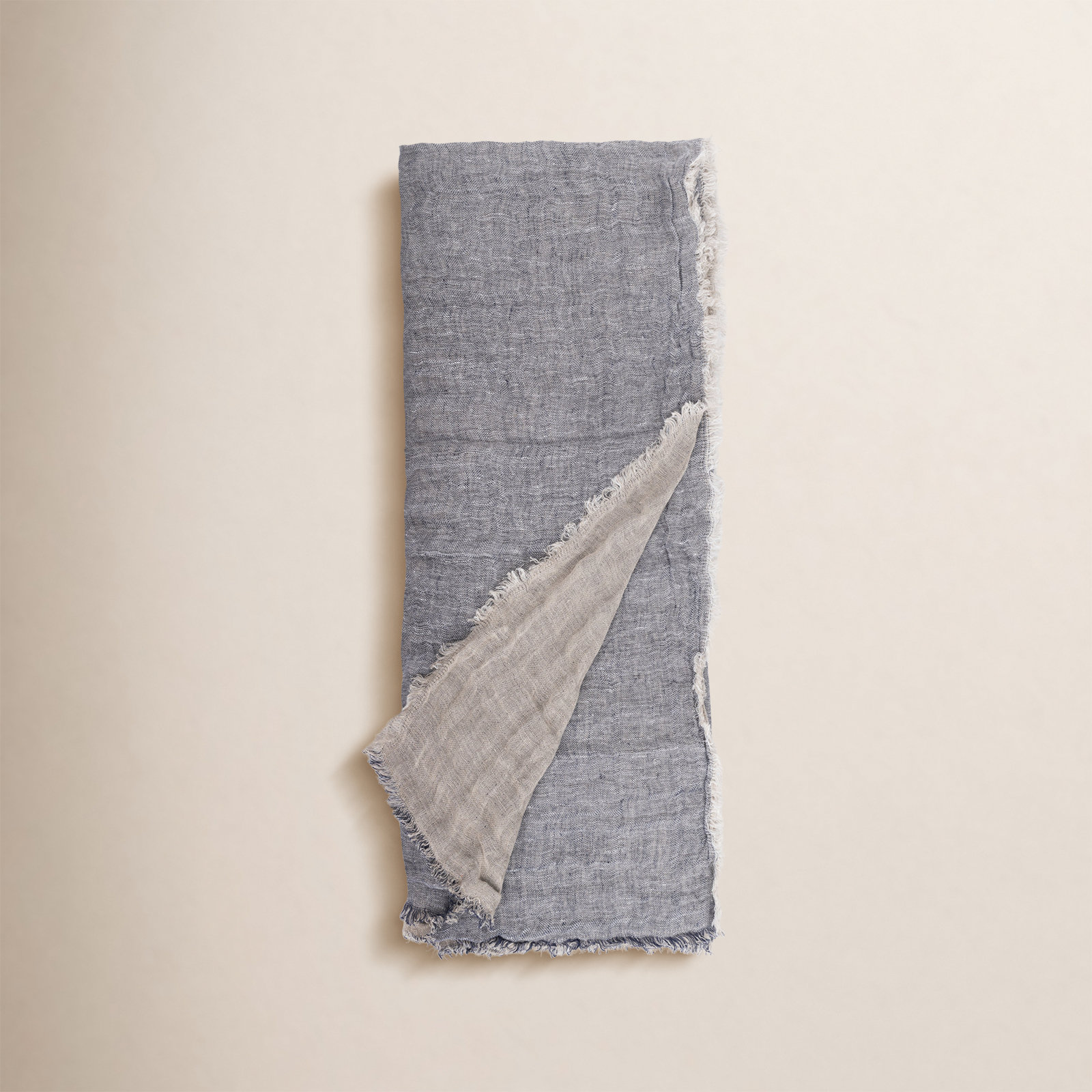 Brissia Linen Throw Blanket, Indigo