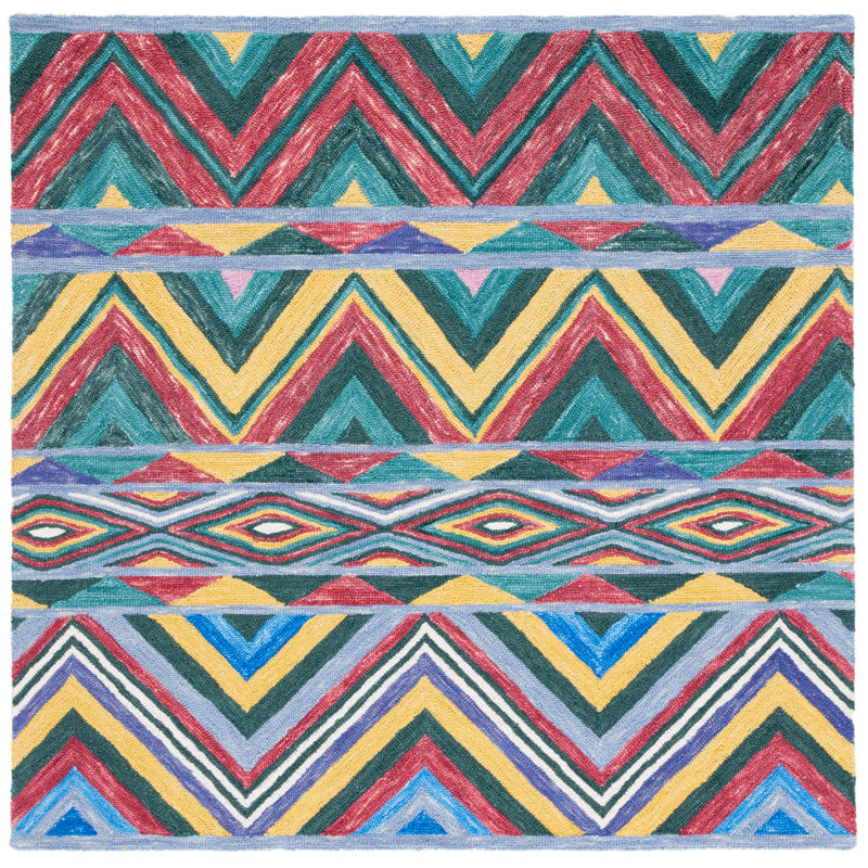 Tapis en laine et en coton touffeté à la main avec latex Adeyinka, Carré 6 pi
