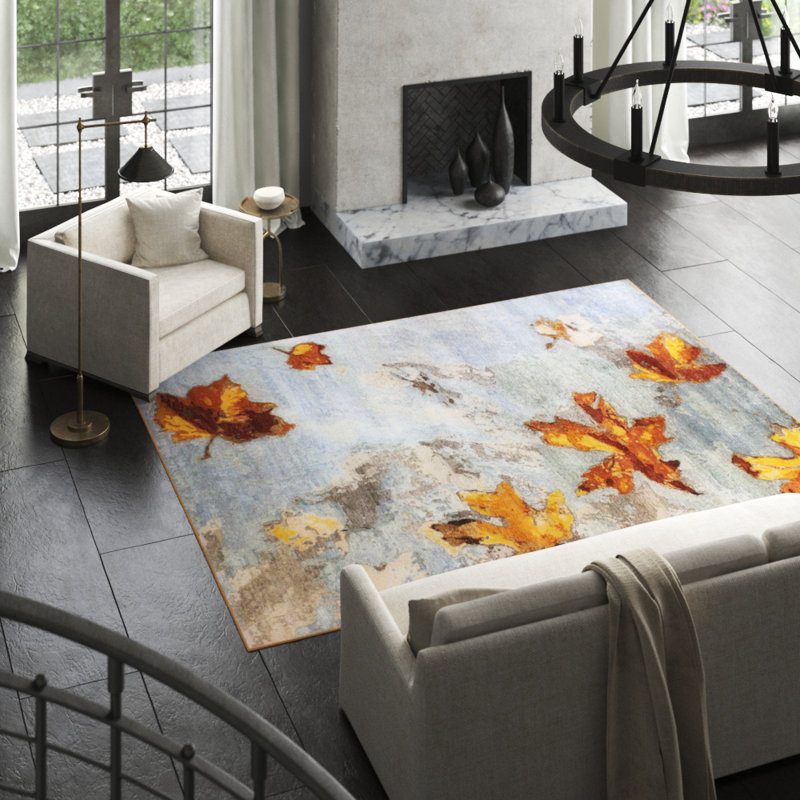 November Wool Area Rug in Gray/Brown, Rectangle 9' x 12'