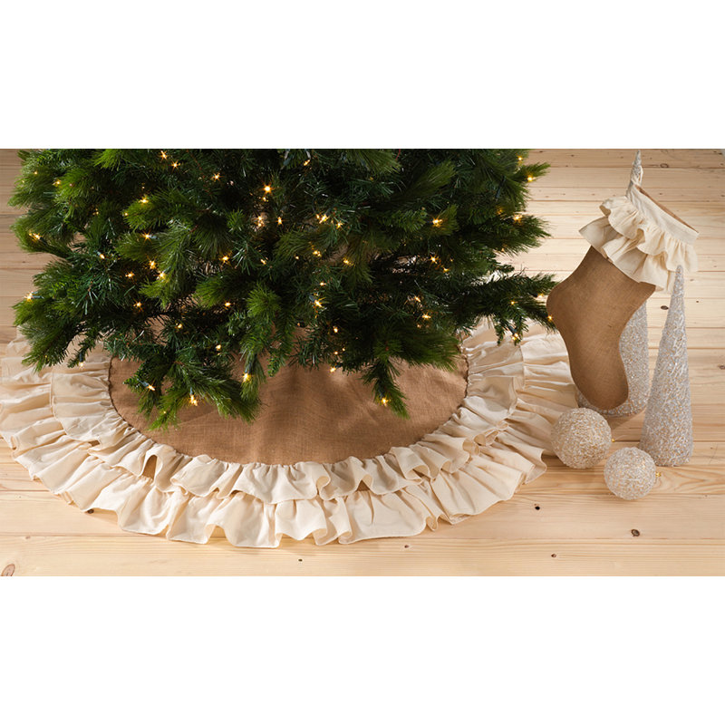 Chaussettes de Noël en coton et jute à volants l 13 po x L 19 po, paquet de 2