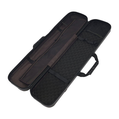 35" ABS Recurve Bow Case, Hard Storage Box with Shoulder Strap for Archery, Black/Blue/Brown