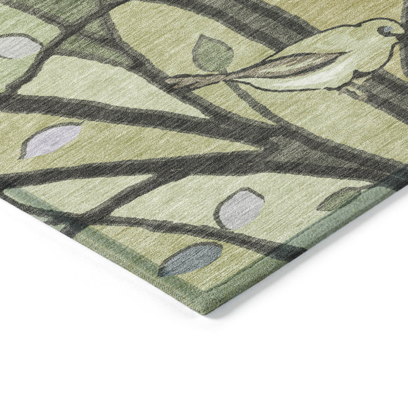 Machine Washable Indoor/Outdoor Chantille ACN2336 Botanical Rug, Rectangle 9' x 12'
