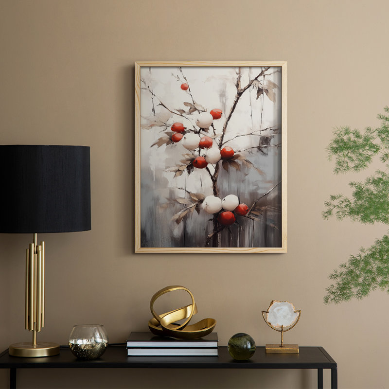Art des Fêtes de Noël - Série 2 - CECLVI, reproduction encadrée - bois massif, Naturel, H 21 po x l 17 po
