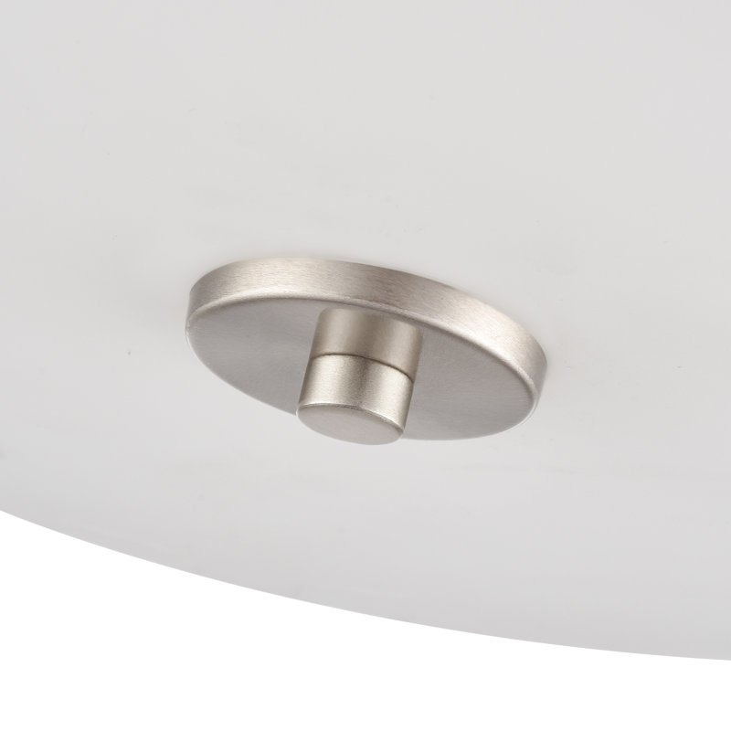 Plafonnier encastré 2 lumières 13,25 po Asuka, Nickel brossé