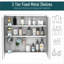 Armoires à pharmacie | Armoire à pharmacie murale 24 po x 22 po avec rangement à 3 niveaux, cadre en acier, blanc neige | Minimaliste | Salle de bain