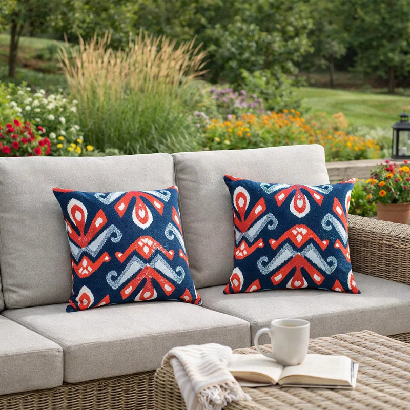 Housse de coussin carré et insert Mannion, H 15,3 po x l 15,3 po