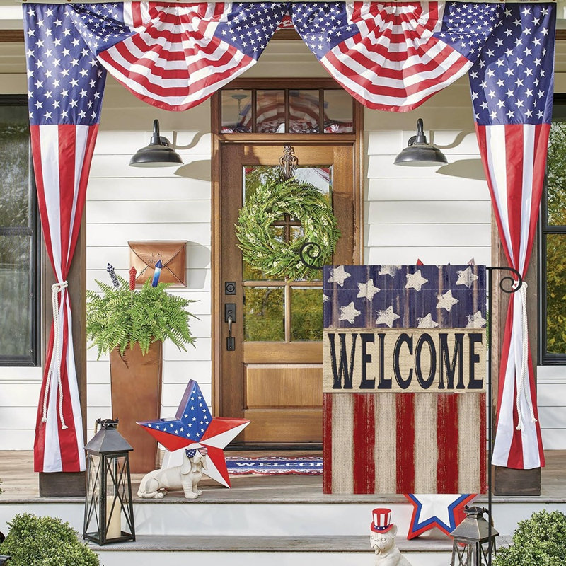 Drapeau de jardin patriotique du 4 juillet ColorLife - Décoration de cour extérieure à rayures et étoiles américaines