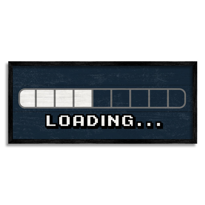 «Pixel Text» par Lil 'Rue - Art graphique, H 10 po x l 24 po x P 1,5 po, Giclée encadrée noir minuit