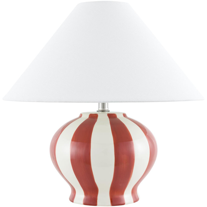 Latorsha Table Lamp, Red/White