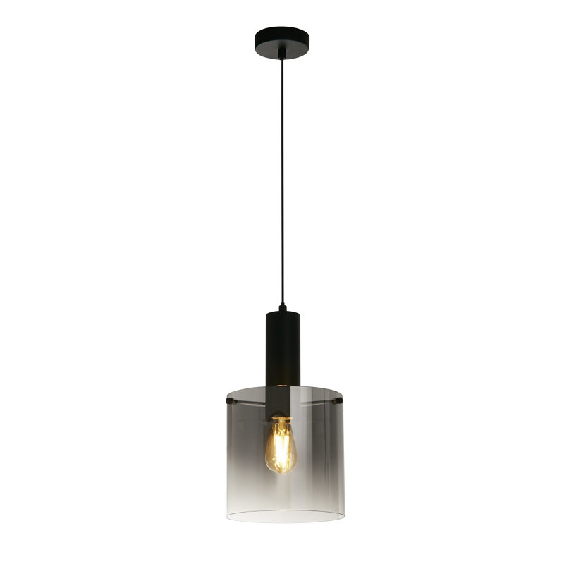 Montravious 1 - Light Single Pendant, Matt Black, Smoked Ombre 