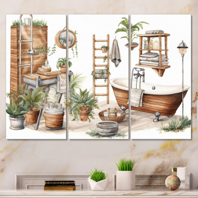 Natural Bathroom Decor VIII - Bathroom Metal Wall Decor Set
