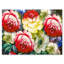 Nature morte rétro avec fleurs rouges et jaunes - impression traditionnelle-60160145-60160146
