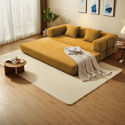 Extendable Sofas, Corduroy Foam Modern Sleeper For Small Home Spaces